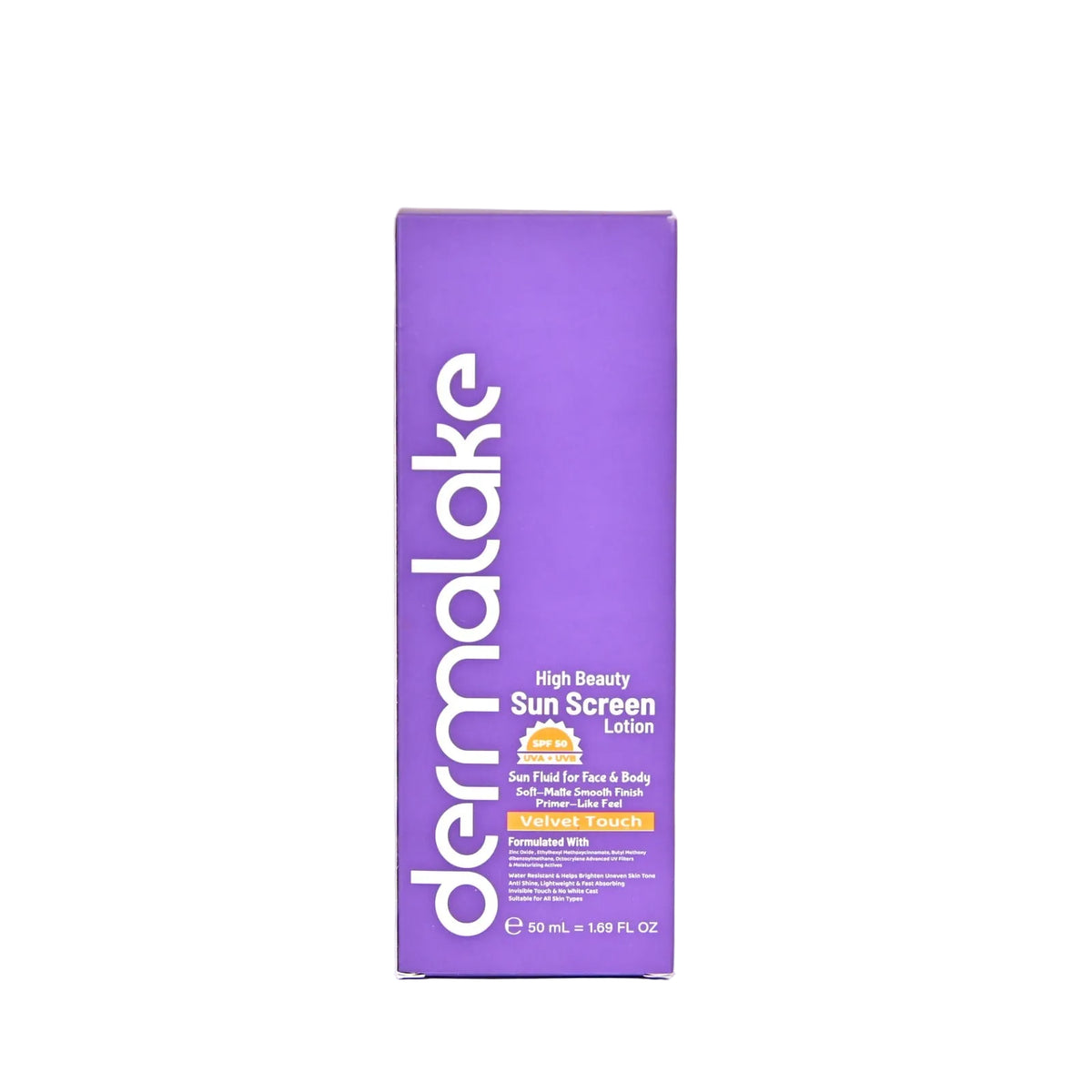 Velvet Touch Sunscreen Lotion SPF 50 - Soft Matte Smooth Finish - UVA & UVB Protection
