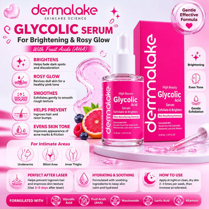 Glycolic Acid Serum – Exfoliation &amp; Brightening For Rosy Glow Sensitive Area