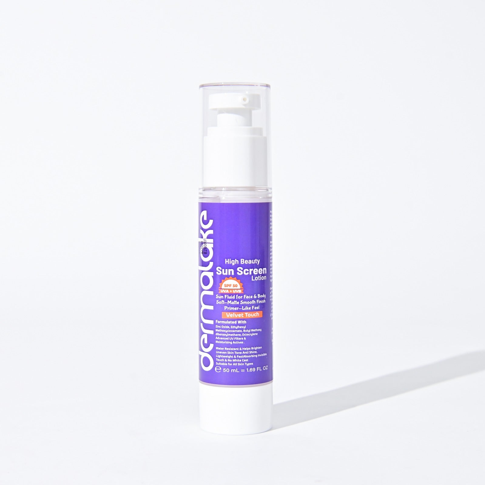 Sunscreen Lotion SPF 50 Velvet Touch - Soft Matte Smooth Finish - UVA &amp; UVB Protection